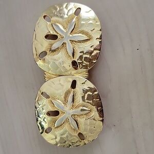 Vintage Douglas Paquette Signed 2-pc Sand Dollar Belt Buckle